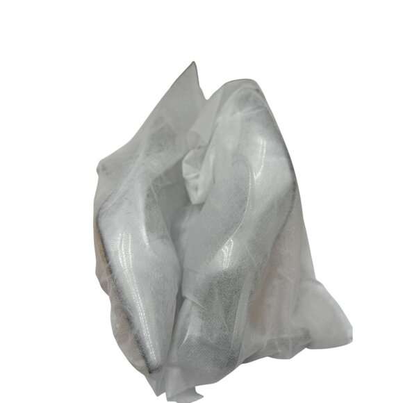 NEW Heelchic Womens Size 6 Silver Pointed Toe Slingback Heels Kitten Heel - Picture 15 of 16